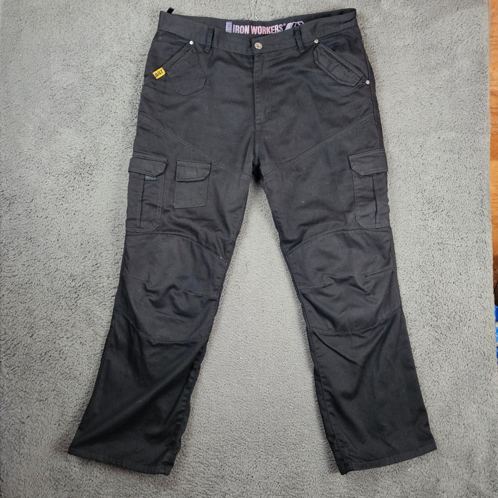 Iron Workers Bilt Black Motorcycle Jeans Mens 40x32 No Pads